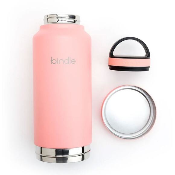 Bindle Sip & Stash Stainless Insulated Water Bottle Storage Coral Pink 24oz. NWT - Picture 1 of 4